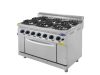 Aragaz profesional 6 arzatoare si cuptor, Ideal Inox, butelie, Linia 700